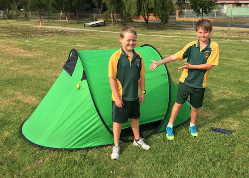 Pictured: Ryan & Jack with their fabulous tent 
