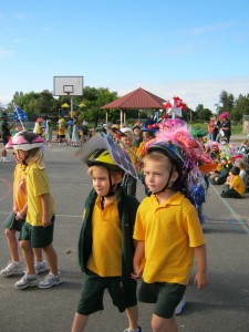 Our colourful & creative helmet parade.